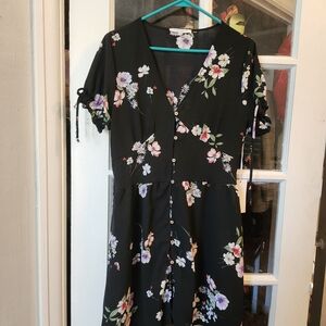 Floral Black Dress